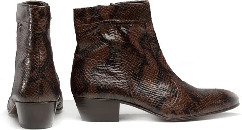 Vista 6 de Club Cubano EMMANUEL Botas de tacón cubano de cuero para hombre Cognac