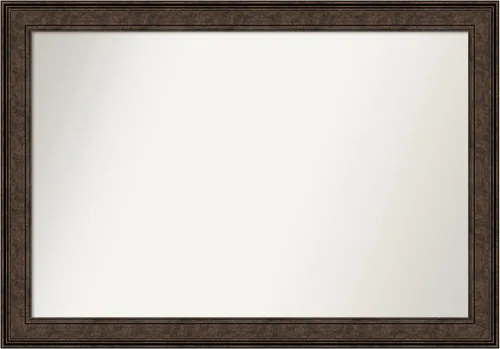 Vista 968 de Amanti Art Espejo de pared personalizado no biselado (25 x 25 pulgadas), marco de bronce acentuado, varios tamaños personalizados, espejo de baño