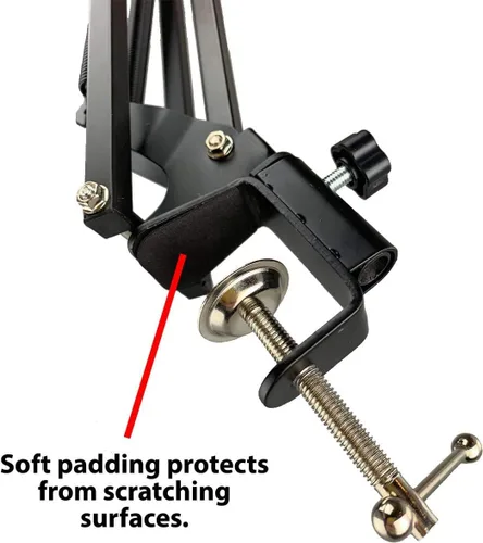 Vista 9 de ChromaCast Pro Series - Soporte de escritorio ajustable para micrófono de 38 pulgadas con suspensión de pluma, incluye clip para micrófono