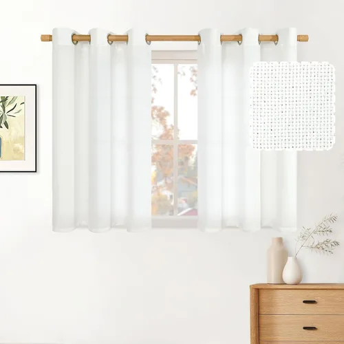 Vista 16 de BGment Cortinas de Lino Beige de 63 Pulgadas de Largo 2 Paneles - Tratamientos para Ventanas con Textura de Arpillera Filtrantes de Luz Cortinas