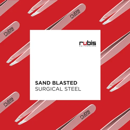 Vista 3 de Rubis Pinzas inclinadas clásicas de acero inoxidable para cejas precisas y depilación, 1K108, rosa, Rubis Switzerland Swiss Made mundialmente