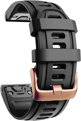 Vista 16 de Correa de reloj de liberación rápida pulsera de silicona para Garmin Fenix 5S 5X 5Plus 6S 6X 6 Pro oro rosa hebilla pulsera deportiva