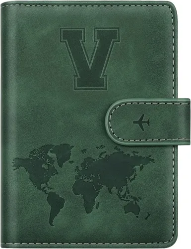 Vista 35 de Funda para Pasaporte Personalizada con Letra de la A a la Z, Billetera de Viaje con Bloqueo RFID, Funda para Pasaporte, Estuche para Pasaporte