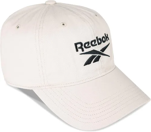 Vista 4 de Reebok Borde curvado medio con diseño transpirable Ree ciclado Vector Logo Cap 6 Panel