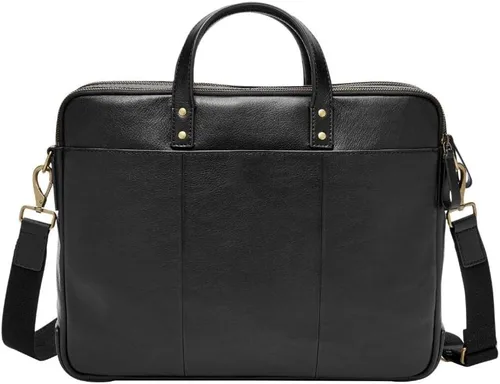 Vista 3 de Fossil Haskell - Maletín de cuero o tela para hombre, Black + Quinn Bifold