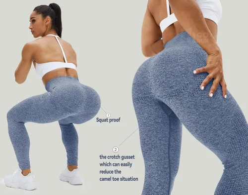 Vista 4 de HIGORUN - Leggings sin costuras para mujer, moldeadores, con diseño gráfico de sonrisas, de cintura alta, para el gimnasio, yoga o hacer ejercicio