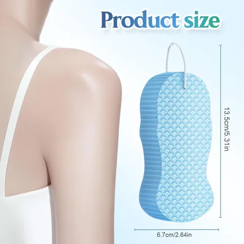Vista 6 de Esponja de baño exfoliante mágica, exfoliante corporal 3D mejorado 2025, esponja de baño exfoliante súper suave, esponja de ducha reutilizable