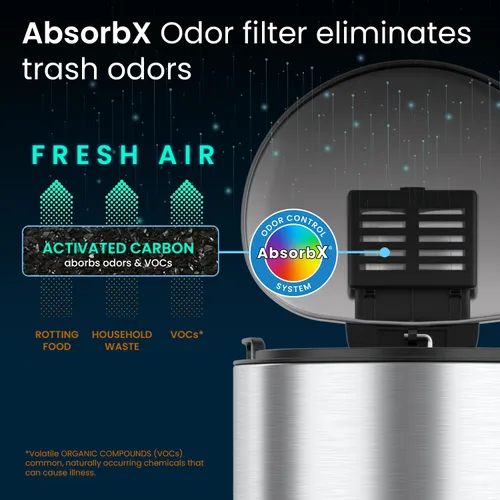 Vista 3 de iTouchless SoftStep - Cubo de basura delgado de 3 galones con filtro de olor y cubo interior extraíble, acero inoxidable de 11 litros que ahorra