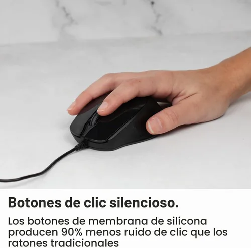 Vista 4 de Macally Ratón USB C con cable, preciso, cómodo y silencioso, mouse tipo C para Mac, MacBook Pro/Air, iMac, Apple iPad, computadora con Windows Negro