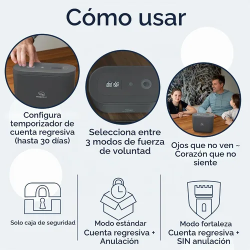 Vista 5 de Mindsight Timed Lock Box Plus Se adapta a tabletas pequeñas (iPad Mini), teléfonos (10+) y más Ideal para escuelas y familias Ayuda a reducir