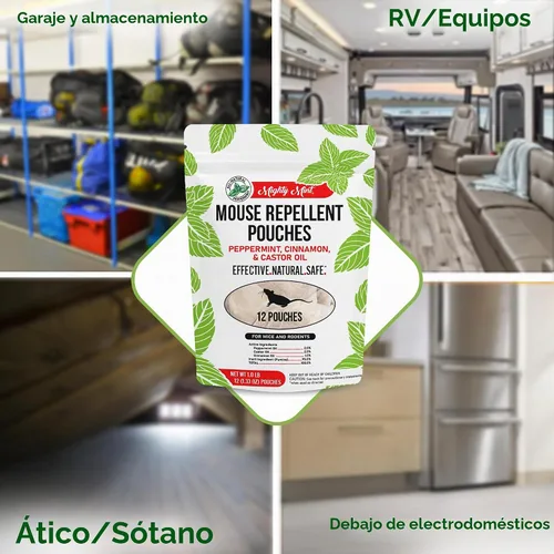 Vista 8 de Mighty Mint Bolsas repelentes de ratones y paquete de galones repelentes de roedores