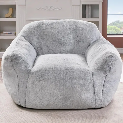 Vista 11 de Puf gigante para adultos, sillas grandes de espuma viscoelástica, sofá puff de gran tamaño con relleno, silla de lectura grande de piel sintética