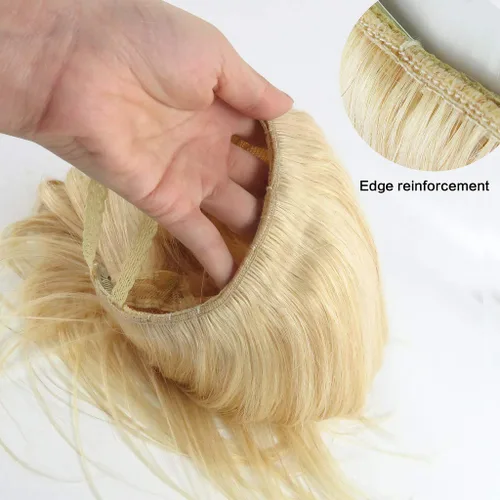 Vista 6 de RemeeHi Beauty - Extensiones de cabello lacio con 5 clips, parte en U 3/4, medias pelucas con correas ajustables, cabello humano real para mujeres