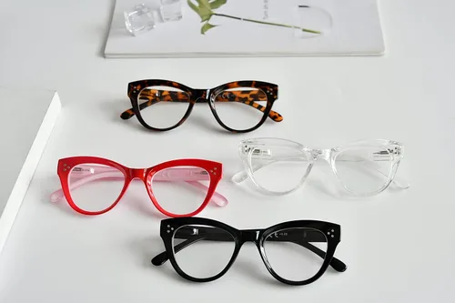 Vista 6 de Eyekepper Paquete de 4 lentes con diseño de ojo de gato de gran tamaño para mujer Lupa para mujer, elegantes lentes de lectura para mujer