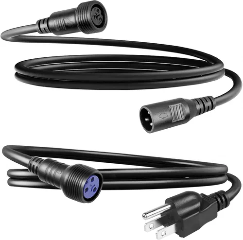 Vista 7 de Cable de cable de luces de escenario al aire libre, cable DMX aterproof de 3.3 ft/3.2 pies con XLR macho para luz Par LED impermeable usada por