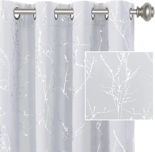 Vista 15 de H.VERSAILTEX Cortinas opacas con estrellas para habitación de niños y niñas, con bloqueo de luz completa, bonitas cortinas gruesas y suaves