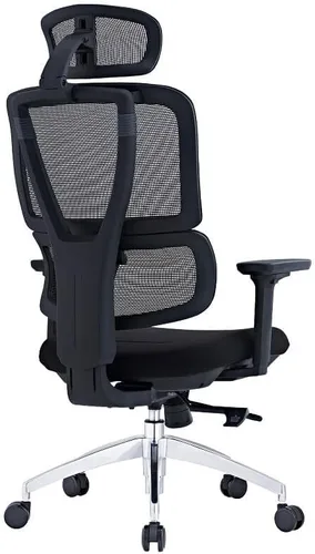 Vista 4 de SUNLINE Elevate - Silla de oficina - Sistema de soporte lumbar ergonómico y ajustable con base de aluminio - Reposacabezas de malla curva 4D