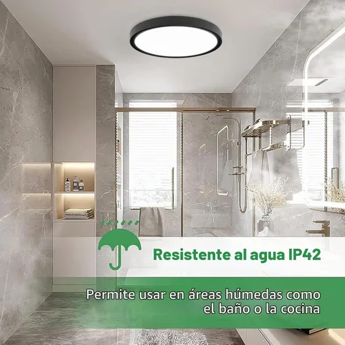 Vista 5 de Lámpara de techo LED empotrada grande de 24 pulgadas, 50W, 5480LM, 3000K/4000K/6000K CCT seleccionable, luminaria de techo de panel plano redondo