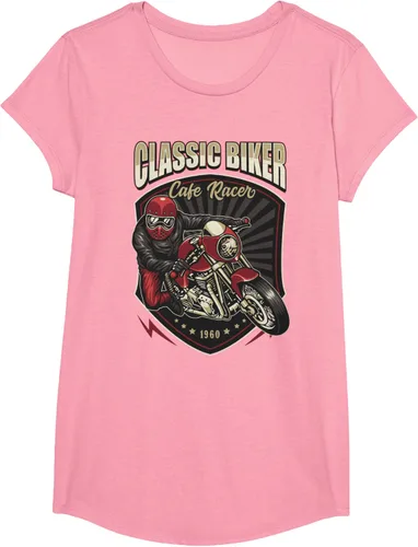 Vista 72 de Camiseta de motocicleta clásica Biker Cafe Racer para hombre, Negro, S