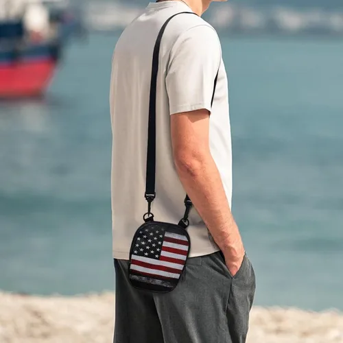 Vista 4 de Suobstales Pequeñas bolsas cruzadas para hombres, bolsa de hombro casual, bolsa de pecho, bolsa de mensajero juvenil