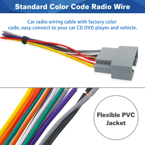 Vista 4 de Adaptador de arnés de cableado de radio posventa para Jeep Wrangler Compass Chrysler Dodge, arnés de cable de estéreo, cable de altavoz