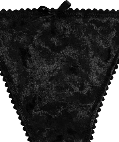 Vista 5 de SweatyRocks Conjunto de lencería de 2 piezas con brasier y braga de terciopelo sexy para mujer