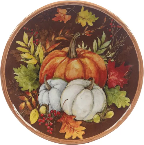 Vista 3 de Certified International Harvest Blessings - Plato para ensalada/postre de 8.5 pulgadas, multicolor, mediano, juego de 4