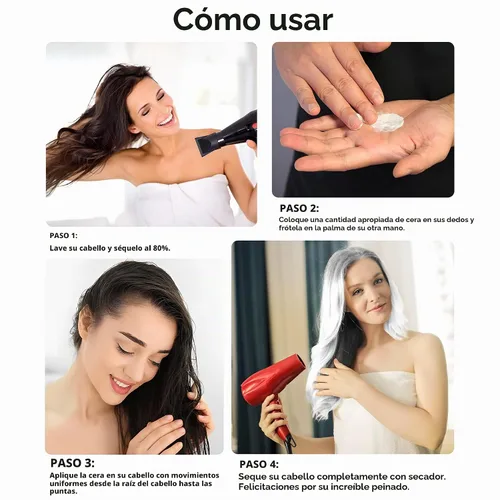 Vista 5 de Pomadas de cera de color blanco para el cabello, 4.23 onzas, material de cera natural para colorear el cabello, desechable, arcillas cenizas