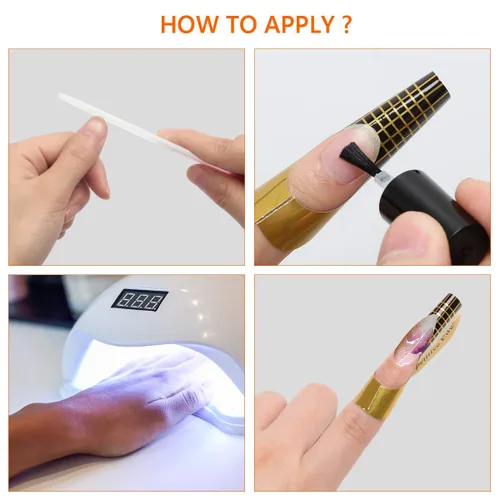 Vista 6 de 200 formas de uñas para gel constructor, formas de extensión de uñas autoadhesivas AHIER para bricolaje en casa, suministros profesionales de arte