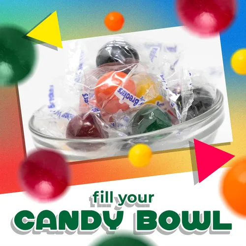 Vista 5 de Jawbreakers - Caramelos duros Bolsa de 1 libra – Aprox. 75 unidades Surtido con sabor a frutas
