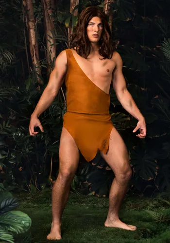 Vista 2 de Disfraz de Tarzán de la Selva para Hombre Multicolor