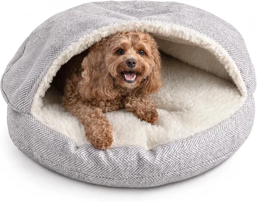 Vista 32 de Snoozer Cama de lujo de microsuede acogedora estilo cueva para mascotas, pequeña, antracita For small sized pets, Removable washable cover