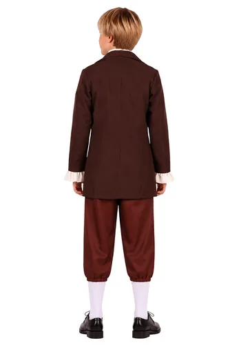 Vista 2 de Disfraz de Thomas Jefferson para Niños Multicolor