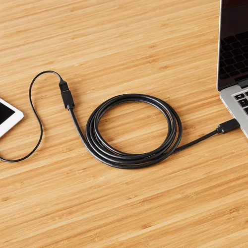 Vista 6 de Amazon Basics Cable de extensión USB-A 3.0, 4.8Gbps de alta velocidad, conectores chapados en oro macho a hembra, 3.3 pies, negro