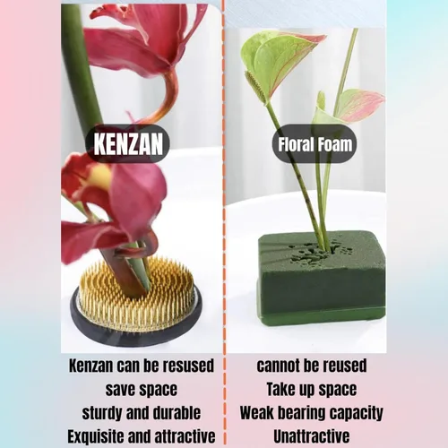 Vista 5 de 5 ranas de flores de 1.339 in/1.34 pulgadas de diámetro japonés Ikebana Kenzan Flower Pin Rana Ikebana Arreglo Floral..