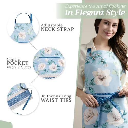 Vista 660 de Maison d' Hermine Delantales para mujer con bolsillo, 100% algodón (27.50 x 31.50 pulgadas)
