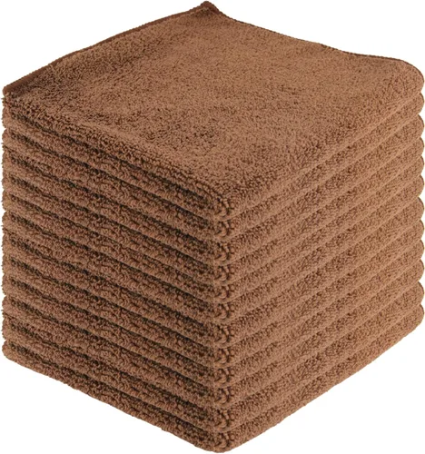 Vista 15 de Toallas de limpieza de microfibra, paquete de 12, 16 x 16 pulgadas, multiusos, más suaves, altamente absorbentes, sin pelusas, reutilizables Negro