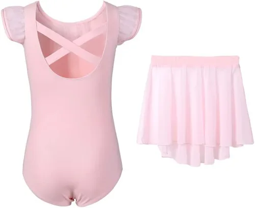 Vista 7 de DIPUG Leotardos de ballet para niñas, combo de leotardo de baile extraíble para niñas pequeñas