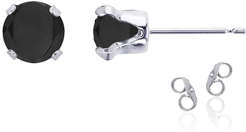 Vista 23 de Aretes de tuerca de plata de ley 925 chapados en oro de 14 quilates macizo, oro amarillo, blanco o rosa de 0.236 in Amatista