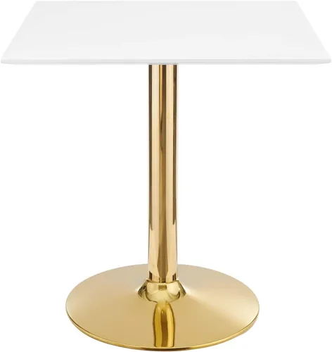 Vista 11 de Modway EEI-4746-GLD-BLK Verne - Mesa de comedor de mármol artificial de 28 pulgadas, color negro dorado