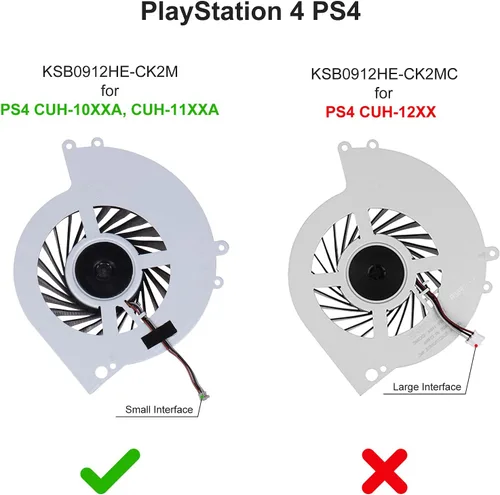 Vista 4 de YEECHUN Reemplazo del ventilador de refrigeración de CPU PS4 para Sony Playstation4 CUH-10XXA y CUH-11XXA KSB0912HE-CK2M 500GB con destornilladores
