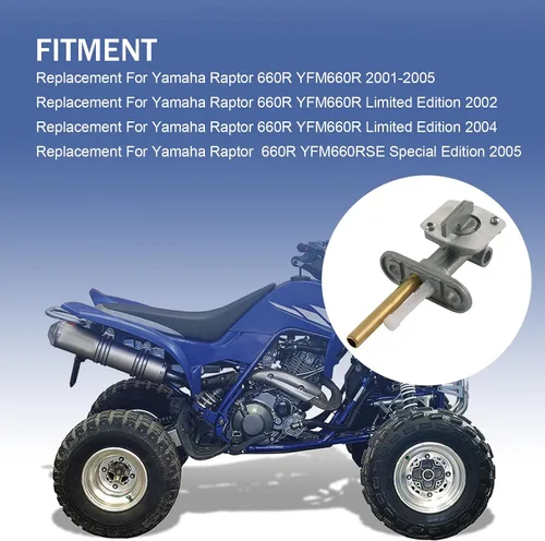 Vista 8 de Carburador con válvula de combustible Petcock Asamblea de 0.315 in de repuesto para Yamaha Raptor 660 660R YFM660 YFM 660R ATV Quad Carb 2001-2005