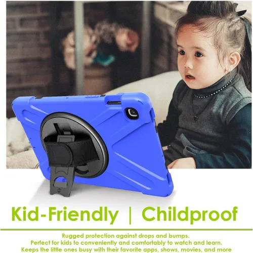 Vista 9 de KIQ Shield Series Samsung Tab 10.1 Case SM-T510/T515 Samsung Galaxy Tab A 10.1 Case 2019 Cubierta resistente a prueba de golpes 360 Kickstand