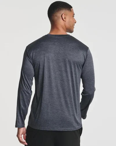 Vista 3 de Real Essentials - Paquete de 4 unidades camisa Dry-Fit de manga larga para hombre, disipa la humedad, con protección solar FPU 50+ contra rayos