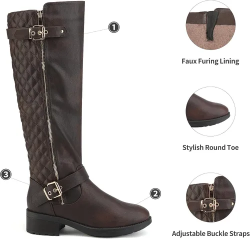 Vista 4 de DREAM PAIRS - Botas de montar de caña alta, para mujer