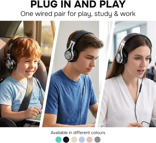 Vista 2 de ARTIX CL750 - Auriculares con cable con micrófono, auriculares con aislamiento de ruido para computadora y computadora portátil, auriculares