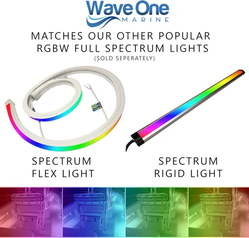 Vista 6 de Wave One Marine Spectrum RGBW Luz Rígida Controlador Interno LED Impermeable Luz de Cortesía Decorativa para Barco 12V Voltios RV Control