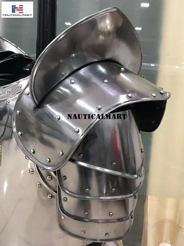 Vista 5 de Nautical-Mart Medieval Warrior Peto Hombro Protector de Acero Peto de la Armadura del Traje
