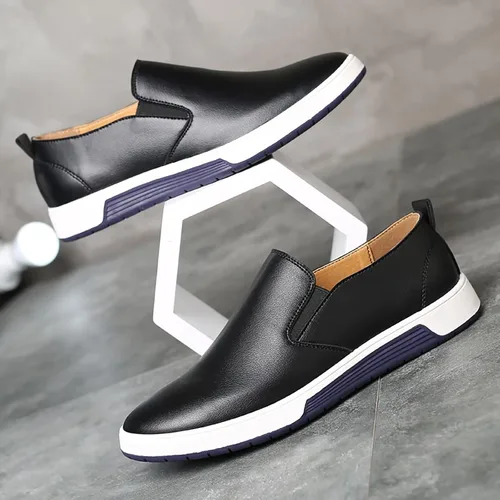 Vista 4 de BSROT Zapatos Oxford casuales para hombre, zapatos de vestir con cordones, cómodos zapatos deportivos de moda