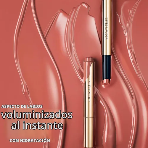 Vista 3 de Estée Lauder Pure Color Melt-On Glosstick para labios Brillo labial voluminizador e hidratante 128 Rubor derretido - Un nude rosado con matices
